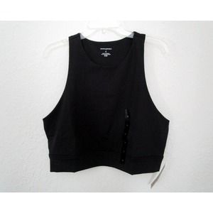 Banana Republic Factory Women's XL Black Crop Top Quick Dry Compression NEW NWT